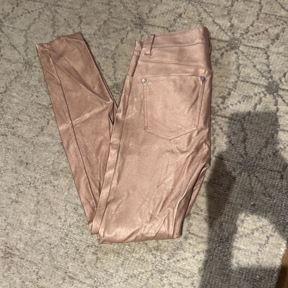 Free People Metallic Bronze Skinny Jeans